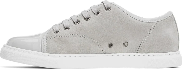 Lanvin Gray DBB1 Suede & Patent Leather Sneakers - Image 3