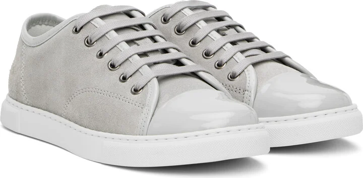 Lanvin Gray DBB1 Suede & Patent Leather Sneakers - Image 4