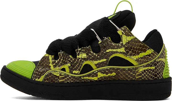 Lanvin Green & Black Curb Sneakers - Image 3