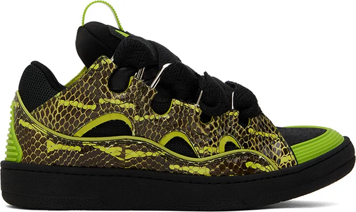 Lanvin Green & Black Curb Sneakers