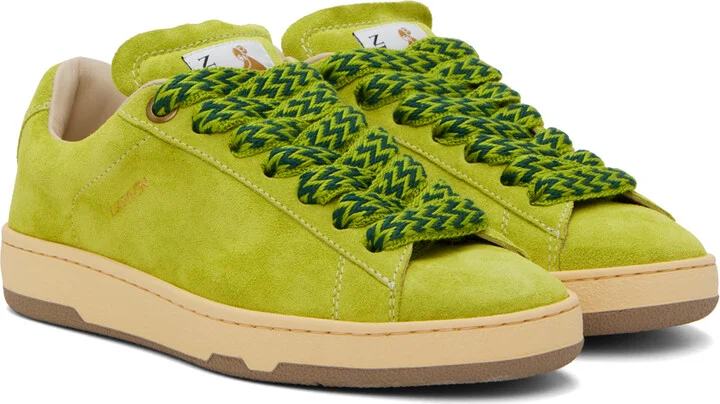 Lanvin Green Suede Curb Lite Sneakers - Image 4