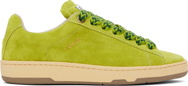 Lanvin Green Suede Curb Lite Sneakers