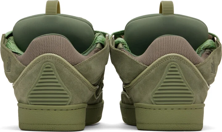 Lanvin Khaki Curb Leather Sneakers - Image 2