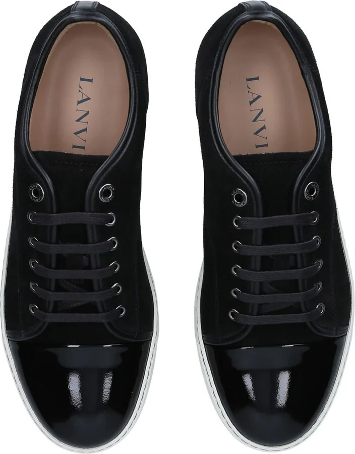 Lanvin Leather Cap-Toe Sneakers - Image 4