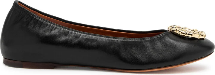 Lanvin Mélodie Embellished Leather Ballet Flats