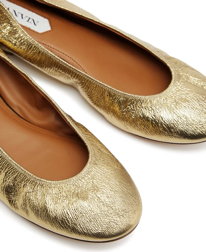 Lanvin Metallic Leather Ballet Flats - Image 3