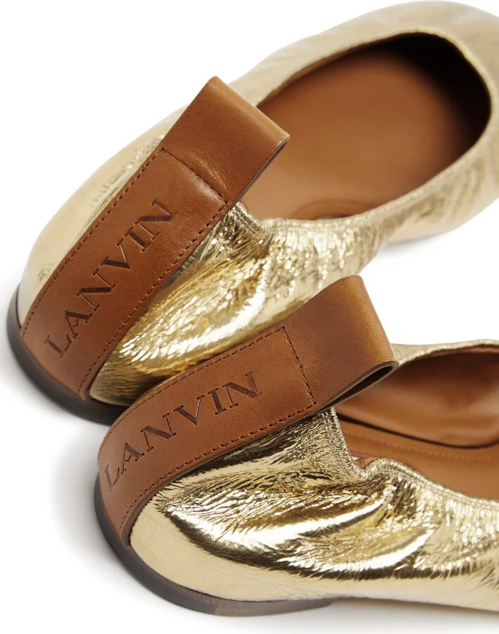 Lanvin Metallic Leather Ballet Flats - Image 4