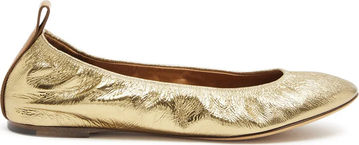 Lanvin Metallic Leather Ballet Flats