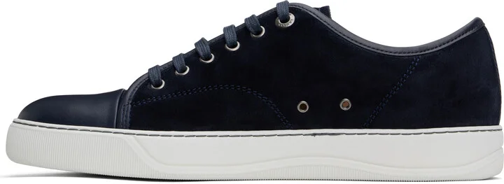 Lanvin Navy DBB1 Suede & Leather Sneakers - Image 3