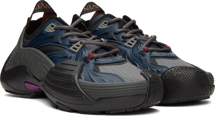 Lanvin Navy Flash-X Sneakers - Image 4