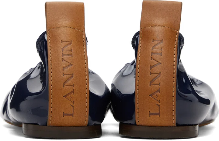 Lanvin Navy Patent Leather Ballerina Flats - Image 2