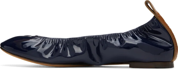 Lanvin Navy Patent Leather Ballerina Flats - Image 3