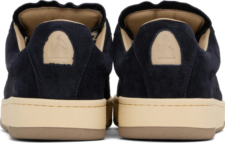 Lanvin Navy Suede Curb Lite Sneakers - Image 2