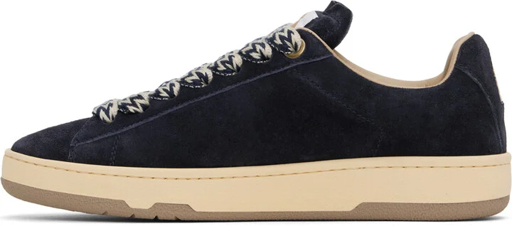 Lanvin Navy Suede Curb Lite Sneakers - Image 3