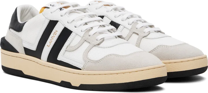 Lanvin Off-White & Black Clay Mesh Sneakers - Image 4