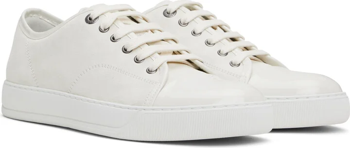 Lanvin Off-White DBB1 Suede & Leather Sneakers - Image 4