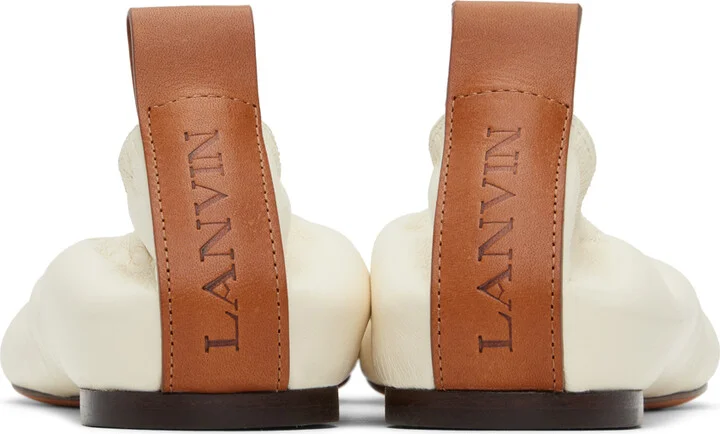 Lanvin Off-White Leather Ballerina Flats - Image 2
