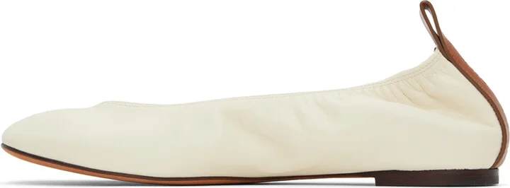 Lanvin Off-White Leather Ballerina Flats - Image 3