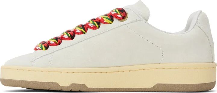 Lanvin Off-White Suede Curb Lite Sneakers - Image 3