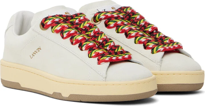 Lanvin Off-White Suede Curb Lite Sneakers - Image 4