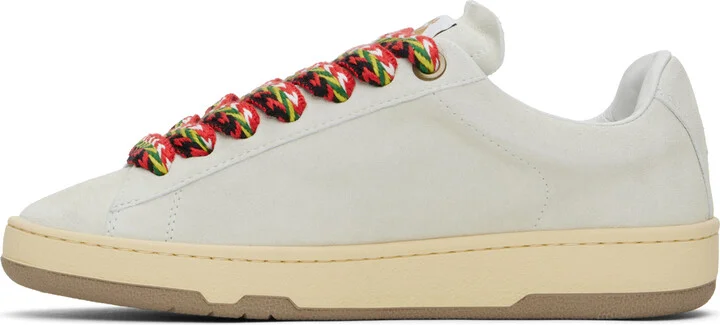 Lanvin Off-White Suede Curb Lite Sneakers - Image 3