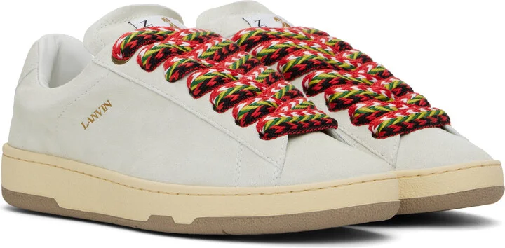 Lanvin Off-White Suede Curb Lite Sneakers - Image 4