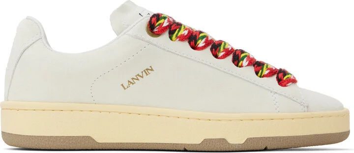 Lanvin Off-White Suede Curb Lite Sneakers