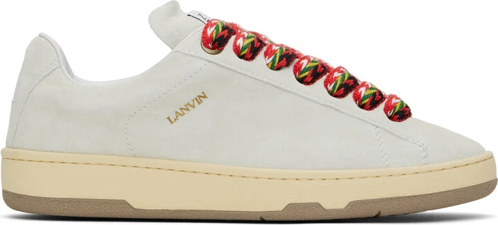 Lanvin Off-White Suede Curb Lite Sneakers