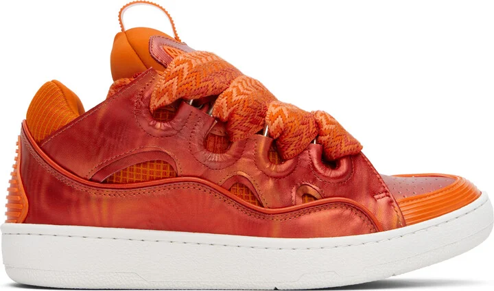 Lanvin Orange Curb Sneakers