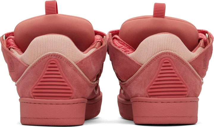 Lanvin Pink Curb Leather Sneakers - Image 2