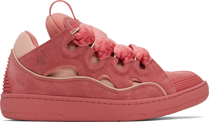 Lanvin Pink Curb Leather Sneakers