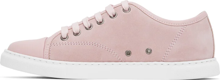 Lanvin Pink DBB1 Leather & Suede Sneakers - Image 3