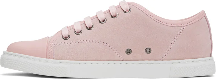 Lanvin Pink DBB1 Leather & Suede Sneakers - Image 3
