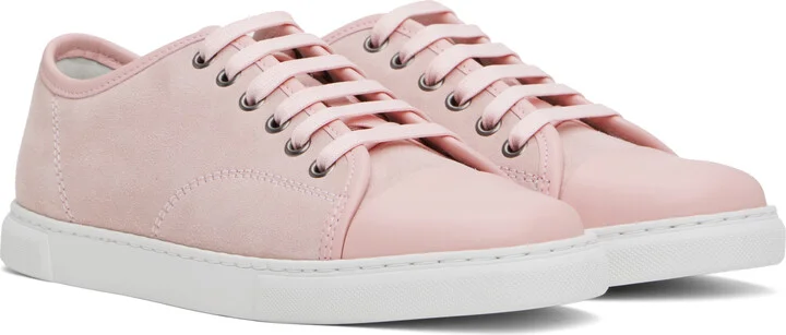 Lanvin Pink DBB1 Leather & Suede Sneakers - Image 4