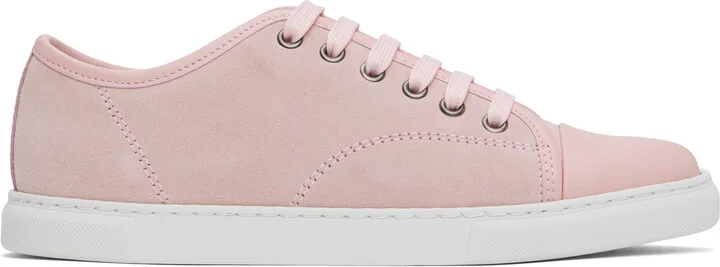 Lanvin Pink DBB1 Leather & Suede Sneakers