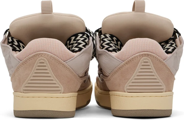Lanvin Pink Leather Curb Sneakers - Image 2