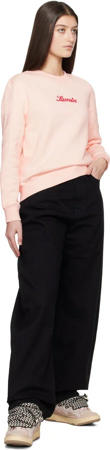 Lanvin Pink Leather Curb Sneakers - Image 5