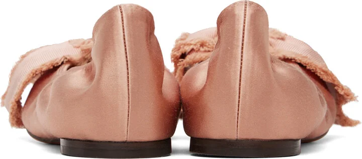 Lanvin Pink Satin Bow Ballerina Flats - Image 2