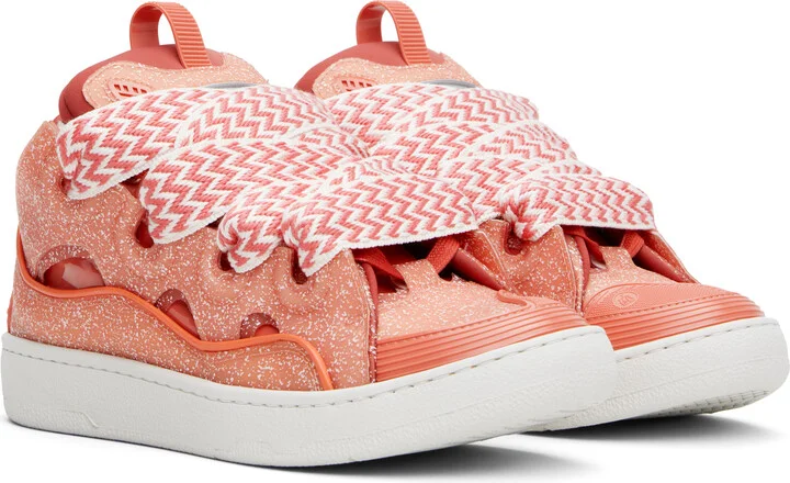 Lanvin Pink Speckled Curb Sneakers - Image 4