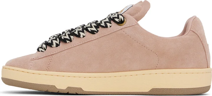 Lanvin Pink Suede Curb Lite Sneakers - Image 3