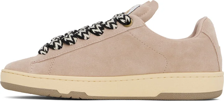 Lanvin Pink Suede Curb Lite Sneakers - Image 3