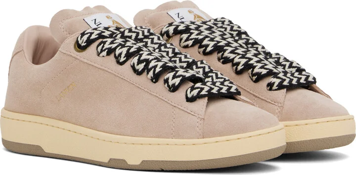 Lanvin Pink Suede Curb Lite Sneakers - Image 4