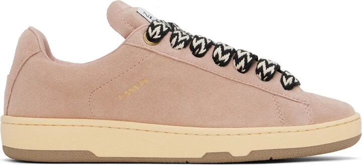 Lanvin Pink Suede Curb Lite Sneakers
