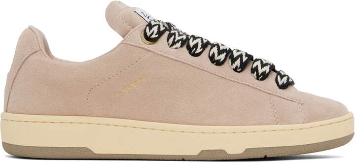 Lanvin Pink Suede Curb Lite Sneakers