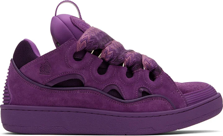 Lanvin Purple Curb Leather Sneakers
