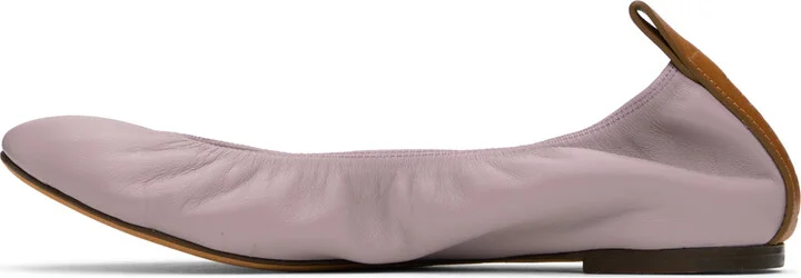Lanvin Purple Leather Ballerina Flats - Image 3