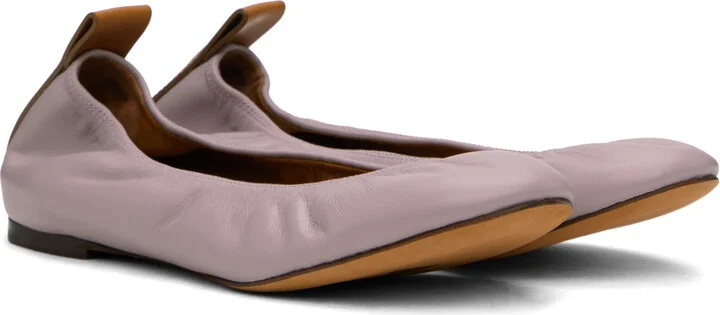 Lanvin Purple Leather Ballerina Flats - Image 4