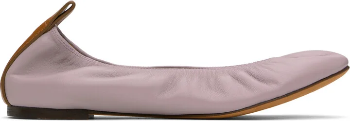 Lanvin Purple Leather Ballerina Flats
