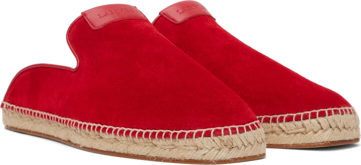 Lanvin Red Dorma Leather Espadrille Loafers - Image 4