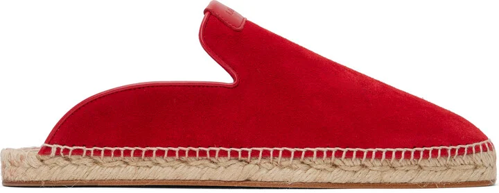 Lanvin Red Dorma Leather Espadrille Loafers
